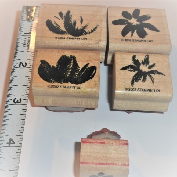 8x Lot of STAMPS 2002 by Stampin' UP Scrapbook Stamp Abstract Flower Handmade - Picture 11 of 12